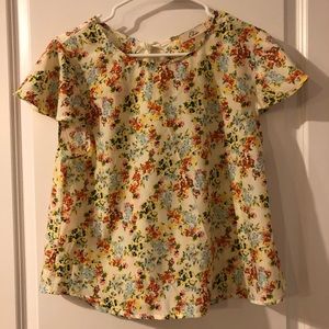 Elodie floral blouse. Ribbon tie back.